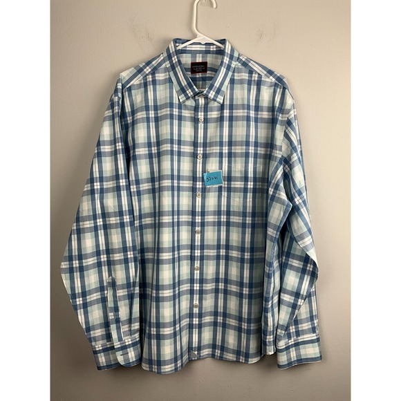 UNTUCKit Other - Untuckit Turley WF Shirt Men's XXL Blue Plaid Long‎ Sleeve Wrinkle Free Cotton